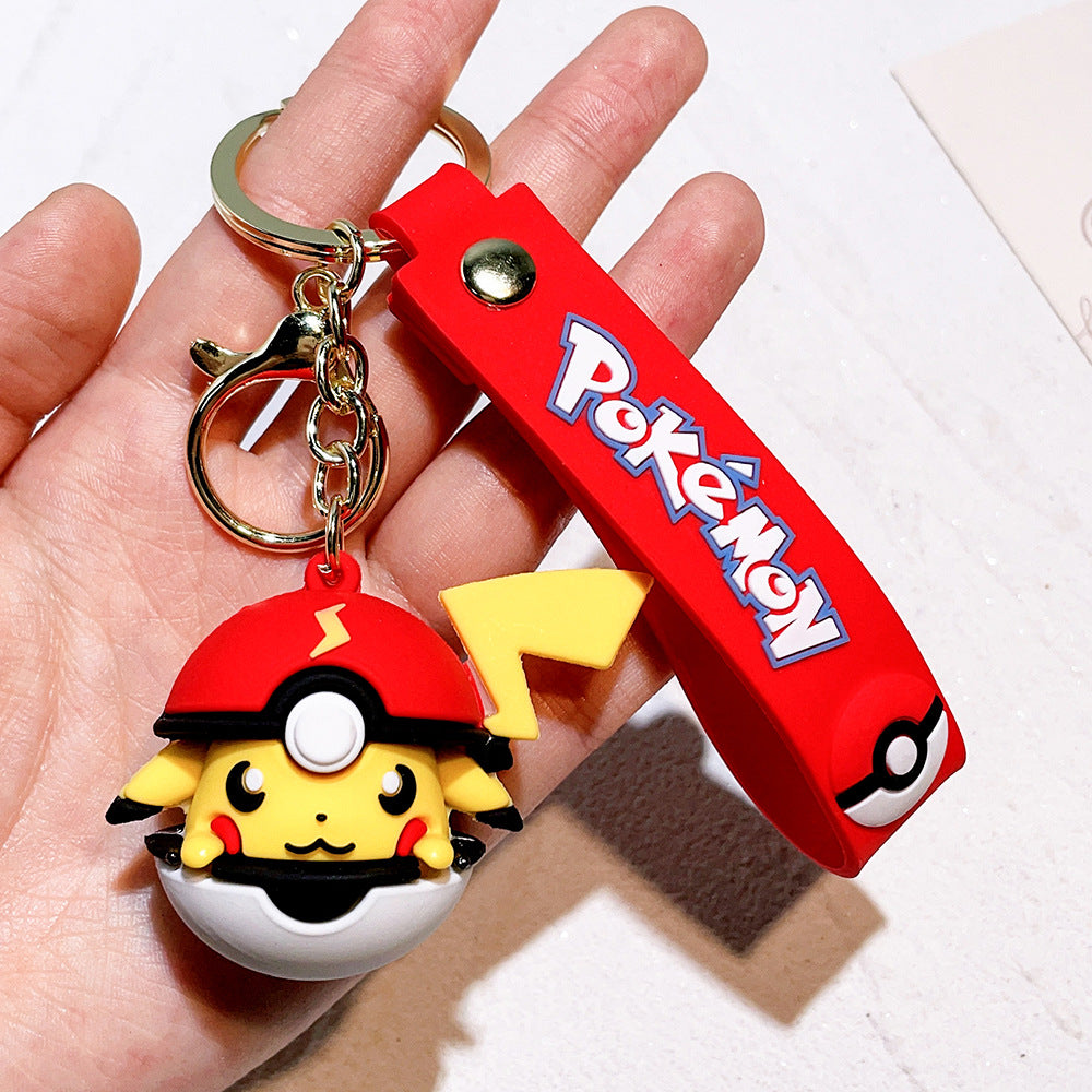 Creative Pokémon Poké Ball PVC Keychain,Cute Pokémon Pendant Anime Merchandise Fan Gift,004