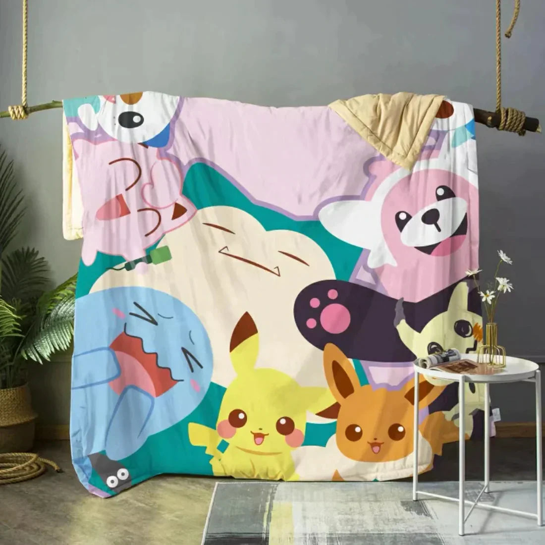 Super Soft & Adorable Pokémon Plush Throw Blanket – Cozy,Vibrant,and Perfect for Fans of All Ages,B-C-766