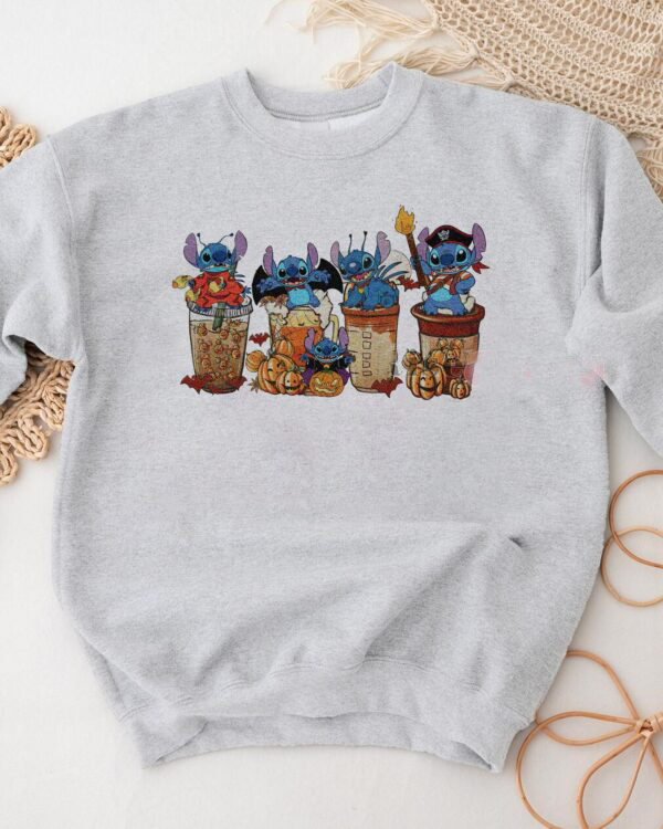 Cute Coffee Cup Stitch Halloween T-Shirt,Crewneck,Hoodie For Gift,H-C-151