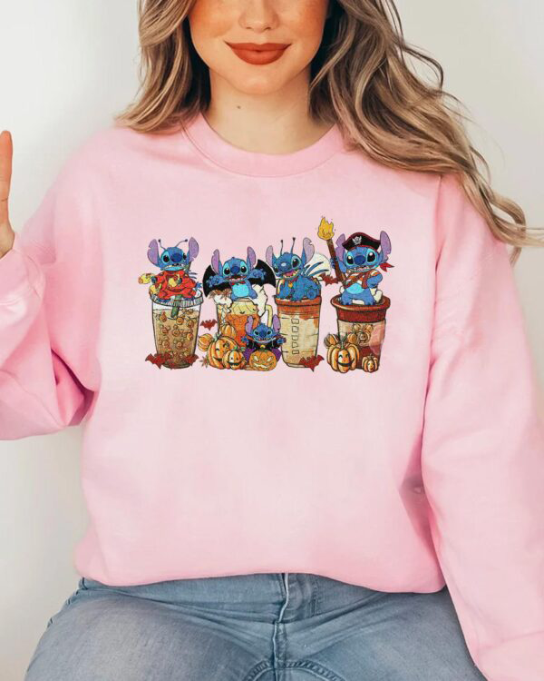 Cute Coffee Cup Stitch Halloween T-Shirt,Crewneck,Hoodie For Gift,H-C-151