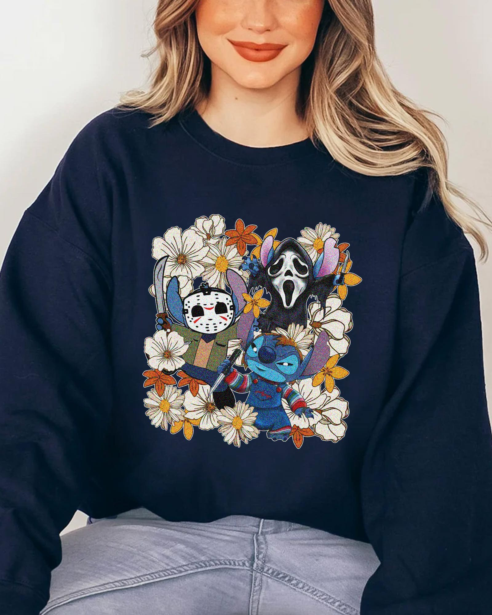 Stitch And LiLo Party Halloween T-Shirt,Crewneck,Hoodie For Gift,H-C-136