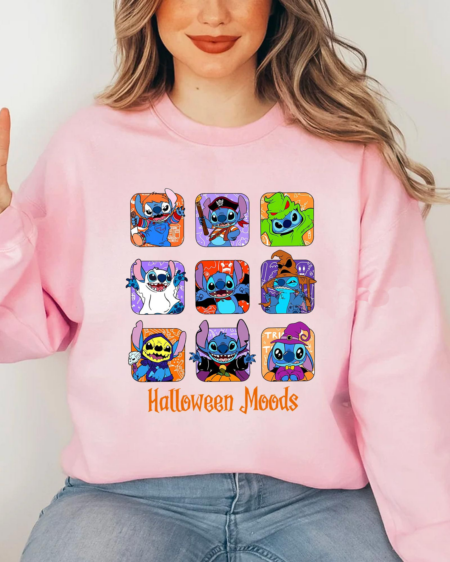 Halloween Moods Nine-Grid Stitch T-Shirt,Crewneck,Hoodie,H-C-150