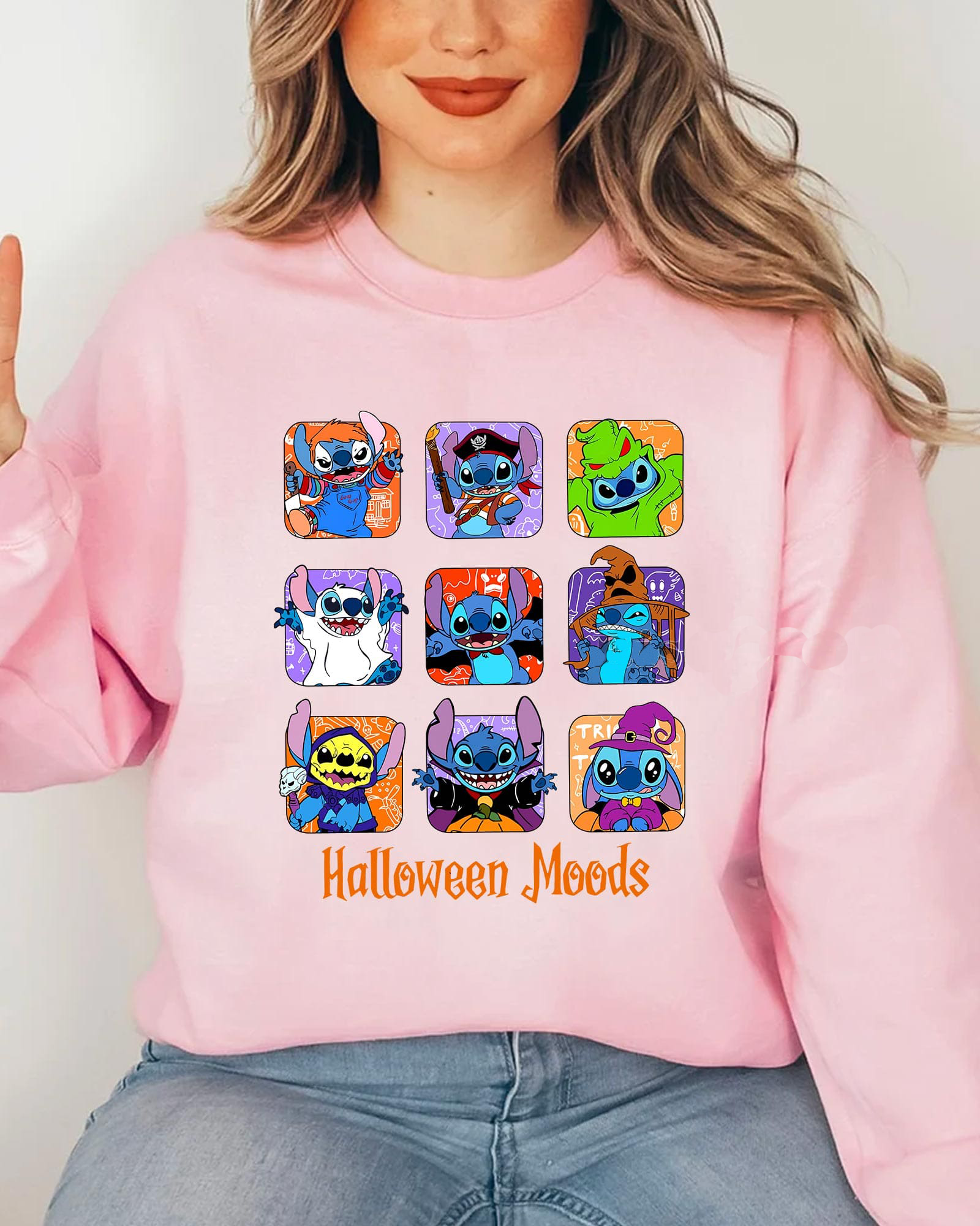 Halloween Moods Nine-Grid Stitch T-Shirt,Crewneck,Hoodie,H-C-150