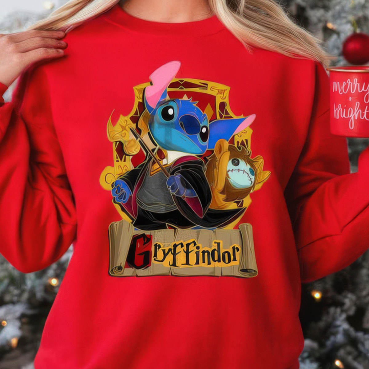 Stitch Harry Potter Four Houses In Hogwarts Crewneck,H-C-107