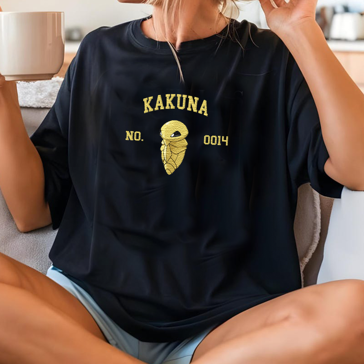 Kakuna Adorable Anime-Themed Embroidered T-Shirt,Crewneck,Hoodie-Trendy Versatile and a Thoughtful Gift for Friends,H-C-1739