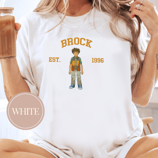 BROCK Adorable Anime-Themed Embroidered T-Shirt,Crewneck,Hoodie-Trendy Versatile and a Thoughtful Gift for Friends,H-C-1447