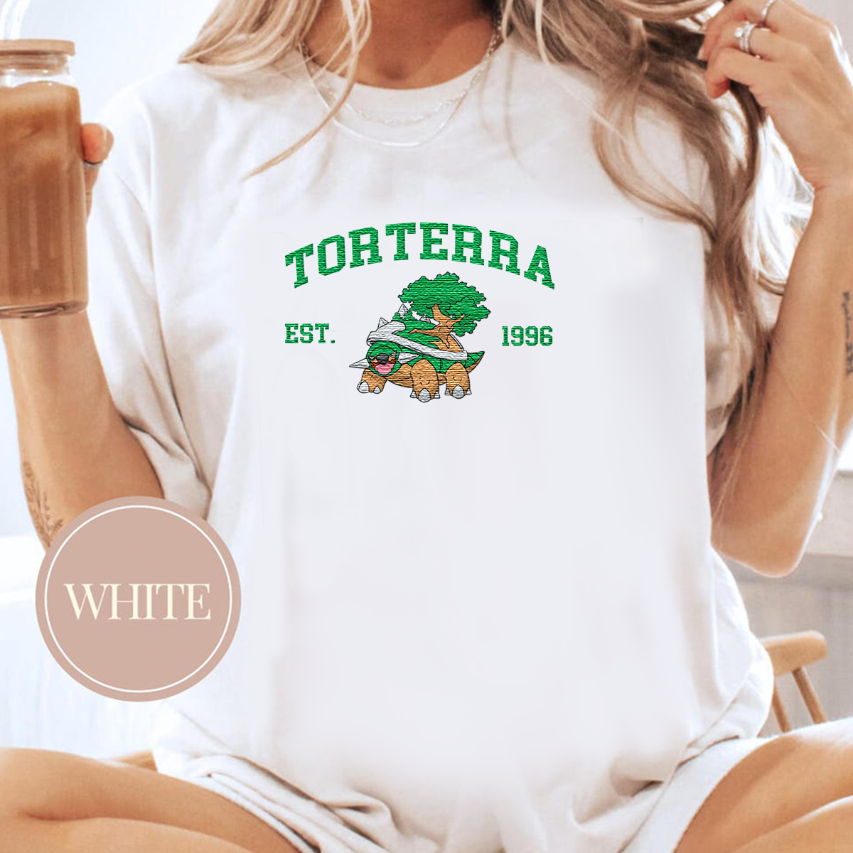 Torterra Anime Characters Embroidered Unisex T-Shirt,Crewneck,Hoodie For Gift,H-C-1180