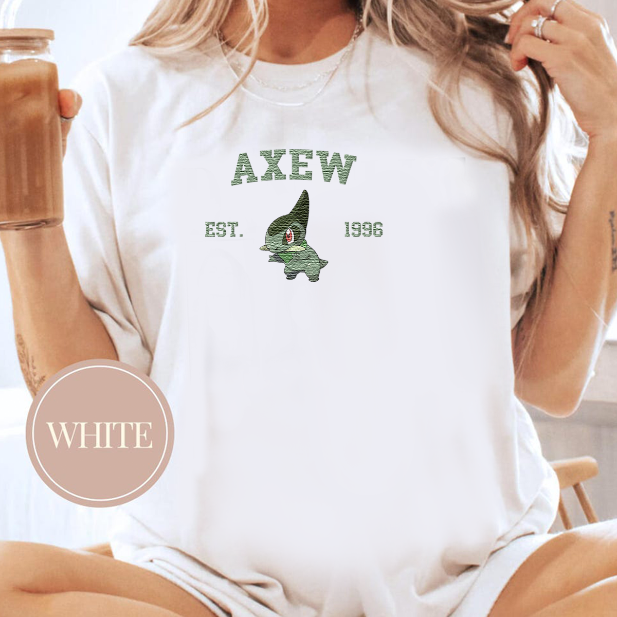 Axew Anime Characters Embroidered Unisex T-Shirt,Crewneck,Hoodie For Gift,H-C-1198