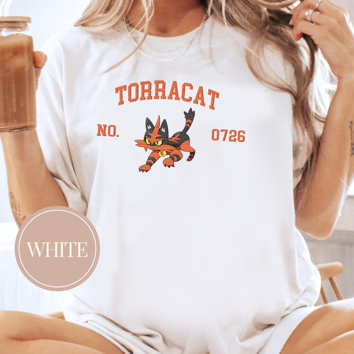Torracat Adorable Anime-Themed Embroidered T-Shirt,Crewneck,Hoodie-Trendy Versatile and a Thoughtful Gift for Friends,H-C-1560