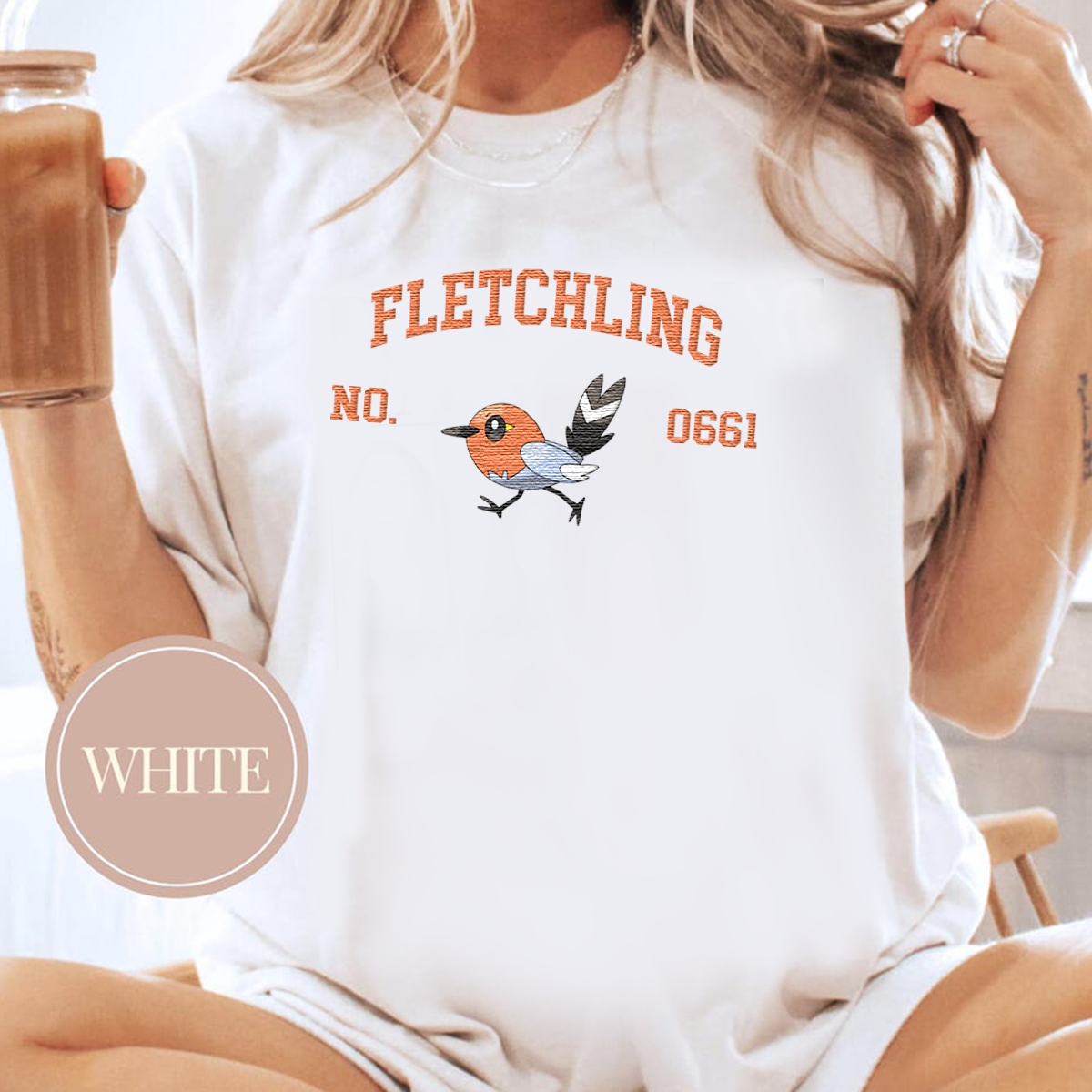 Fletchling Adorable Anime-Themed Embroidered T-Shirt,Crewneck,Hoodie-Trendy Versatile and a Thoughtful Gift for Friends,H-C-1639