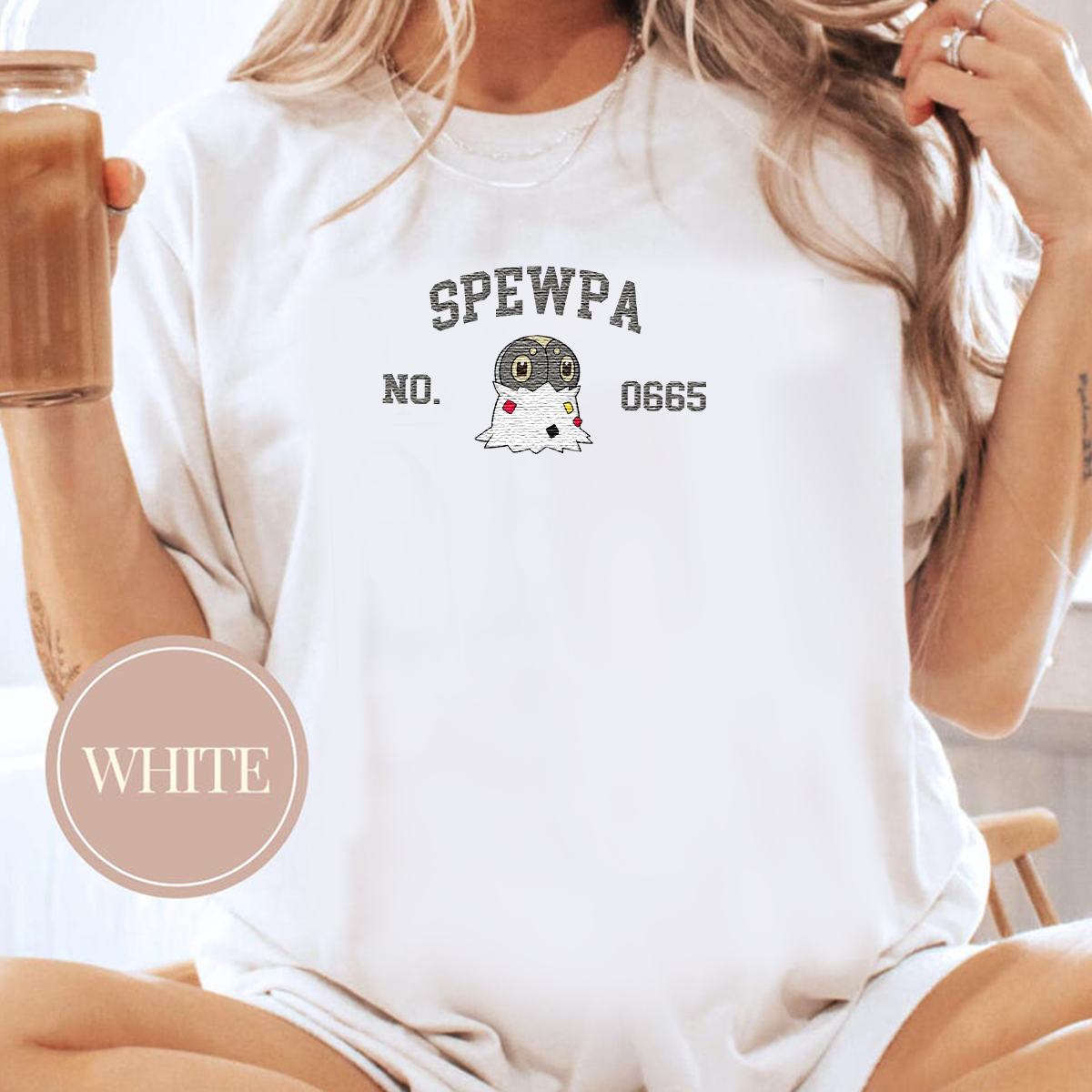 Spewpa Adorable Anime-Themed Embroidered T-Shirt,Crewneck,Hoodie-Trendy Versatile and a Thoughtful Gift for Friends,H-C-1401