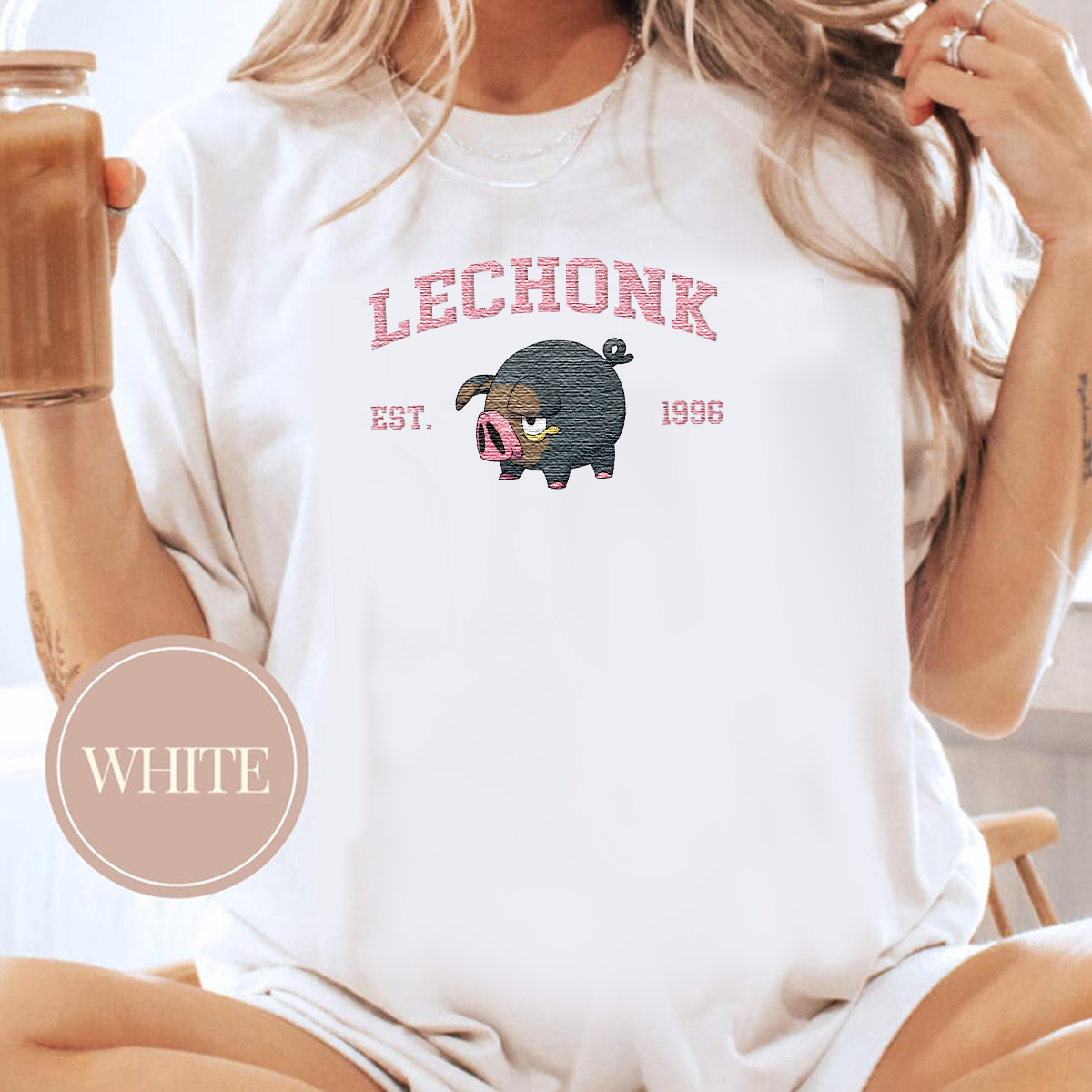 Lechonk Anime Characters Embroidered Unisex T-Shirt,Crewneck,Hoodie For Gift,H-C-1125