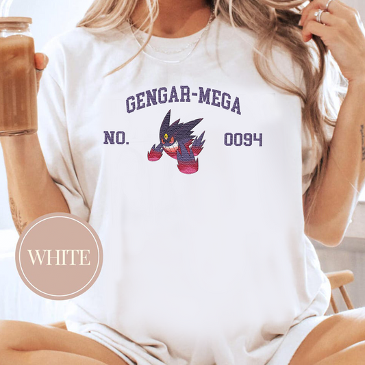 Gengar-Mega Adorable Anime-Themed Embroidered T-Shirt,Crewneck,Hoodie-Trendy Versatile and a Thoughtful Gift for Friends,H-C-1478