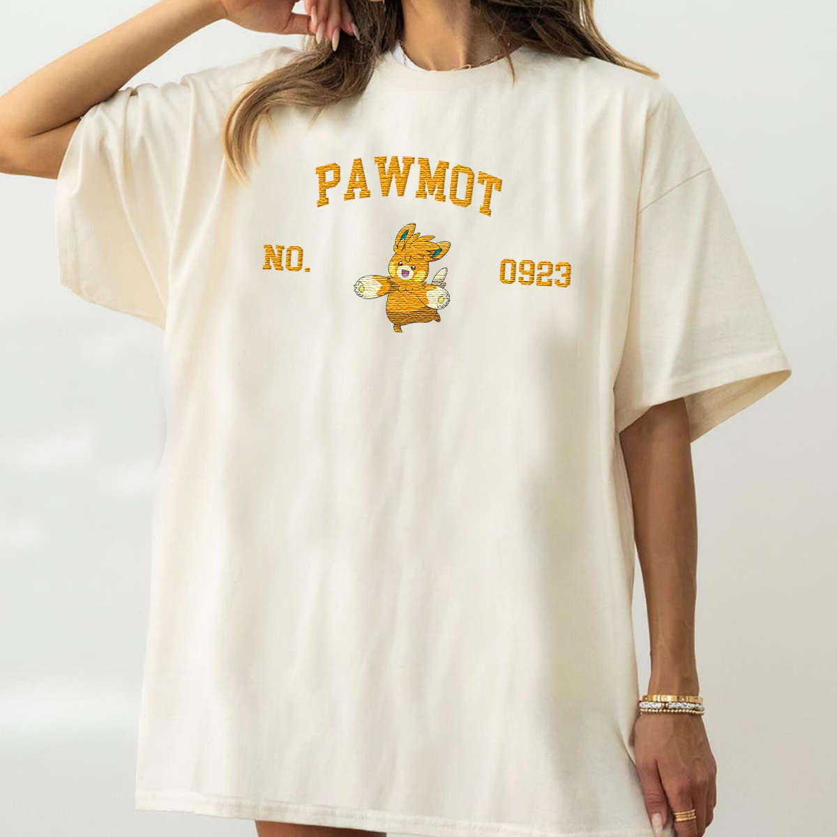 Pawmot Adorable Anime-Themed Embroidered T-Shirt,Crewneck,Hoodie-Trendy Versatile and a Thoughtful Gift for Friends,H-C-1666