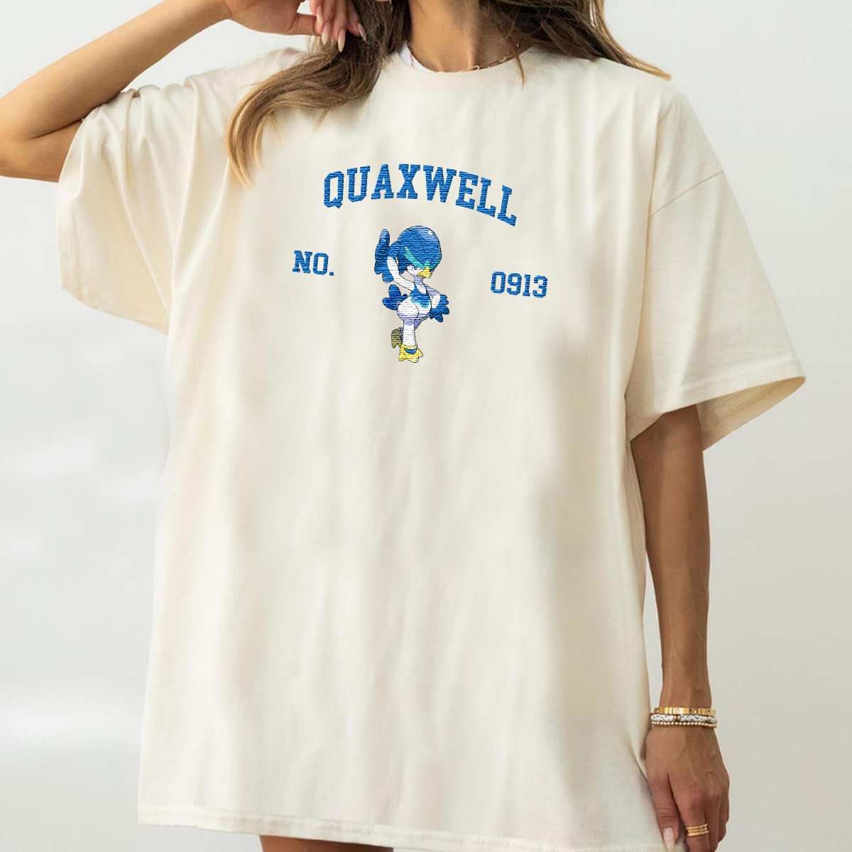 Quaxwell Anime-Themed Embroidered T-Shirt,Crewneck,Hoodie-Trendy Versatile and a Thoughtful Gift for Friends,H-C-1814
