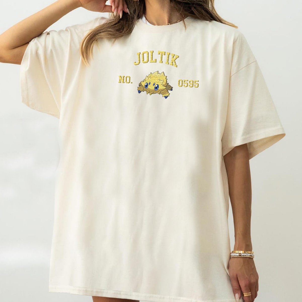 Joltik Adorable Anime-Themed Embroidered T-Shirt,Crewneck,Hoodie-Trendy Versatile and a Thoughtful Gift for Friends,H-C-1403