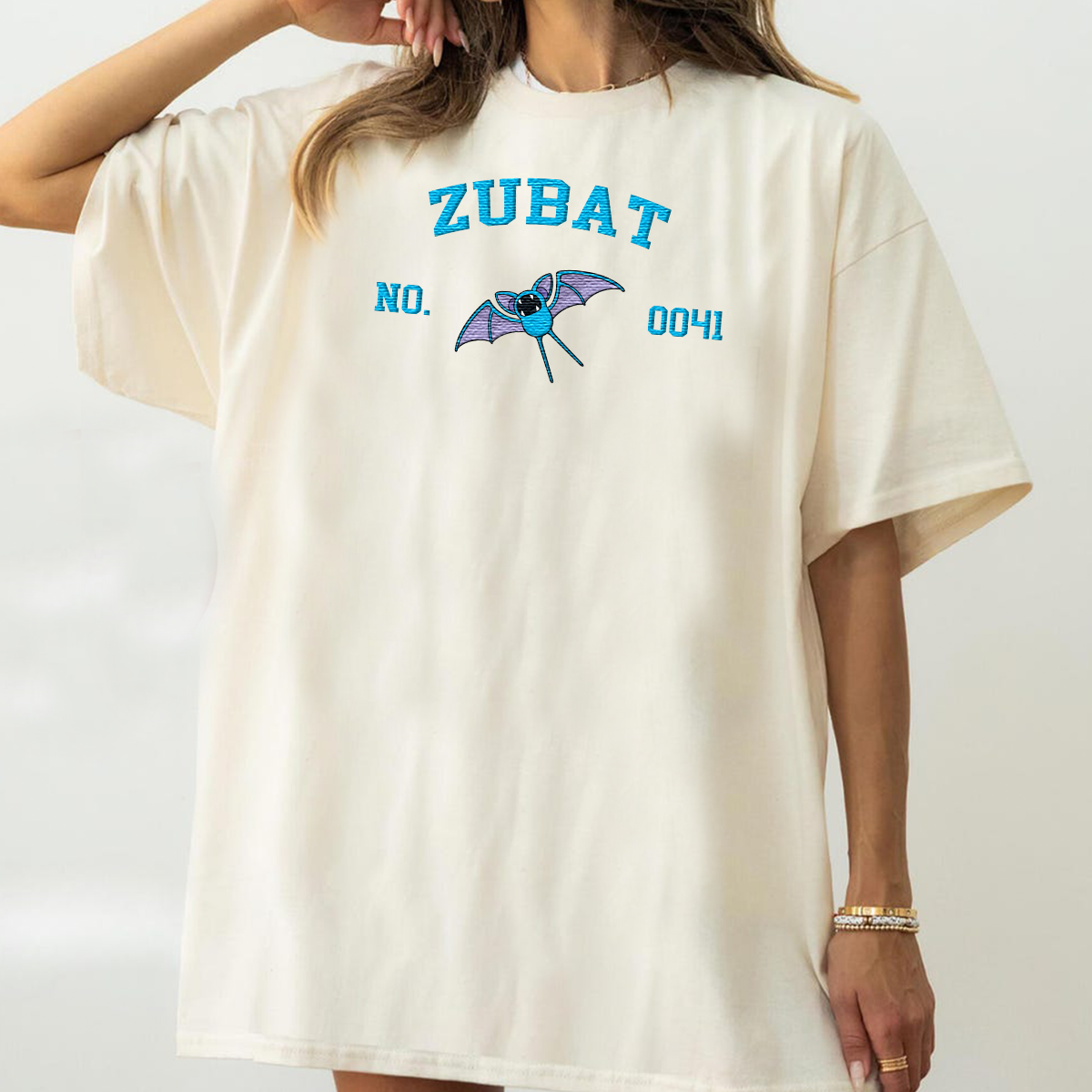 Zubat Anime Characters Embroidered Unisex T-Shirt,Crewneck,Hoodie For Gift,H-C-1272