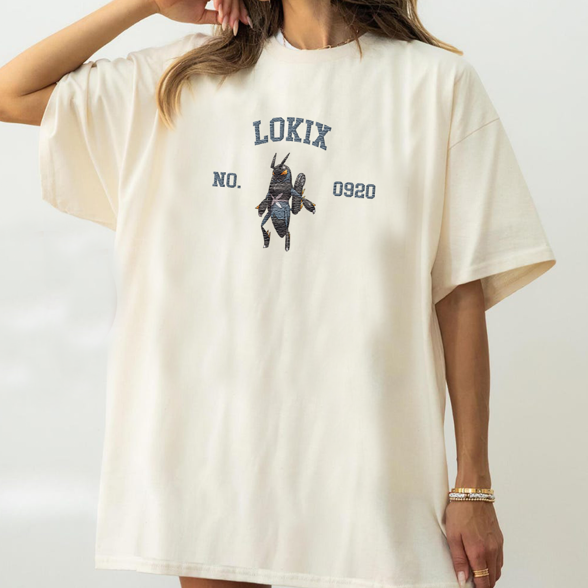 Lokix Anime-Themed Embroidered T-Shirt,Crewneck,Hoodie-Trendy Versatile and a Thoughtful Gift for Friends,H-C-1836