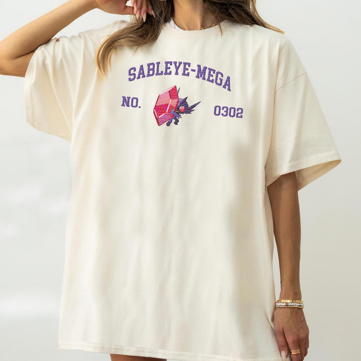 Sableye-Mega Anime Characters Embroidered Unisex T-Shirt,Crewneck,Hoodie For Gift,H-C-1501
