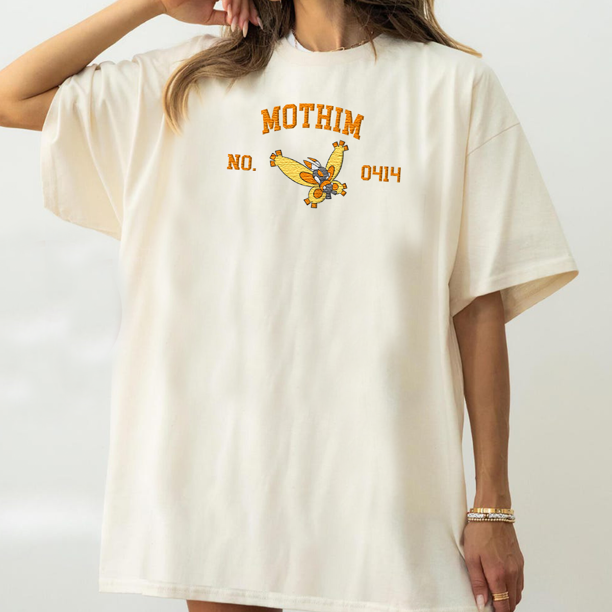 Mothim Adorable Anime-Themed Embroidered T-Shirt,Crewneck,Hoodie-Trendy Versatile and a Thoughtful Gift for Friends,H-C-1398