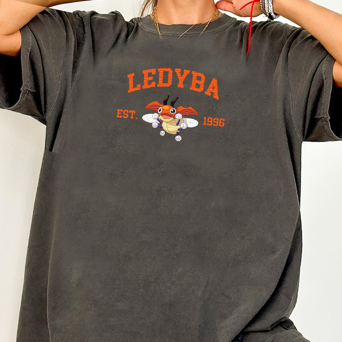 Ledyba Adorable Anime-Themed Embroidered T-Shirt,Crewneck,Hoodie-Trendy Versatile and a Thoughtful Gift for Friends,H-C-1109