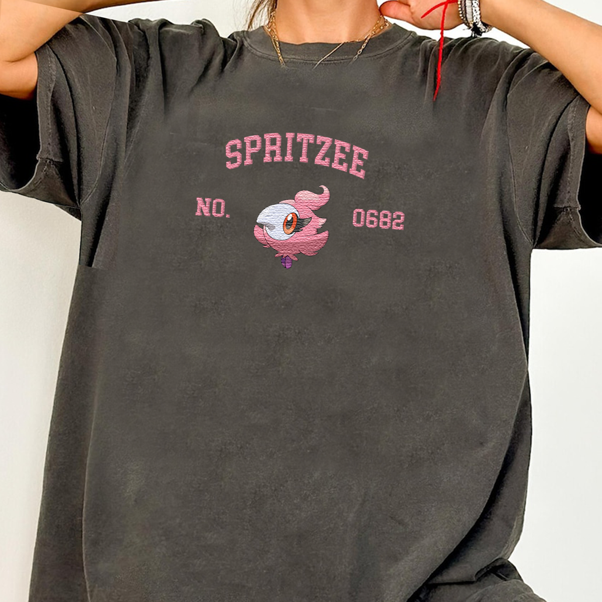 Spritzee Anime-Themed Embroidered T-Shirt,Crewneck,Hoodie-Trendy Versatile and a Thoughtful Gift for Friends,H-C-1802