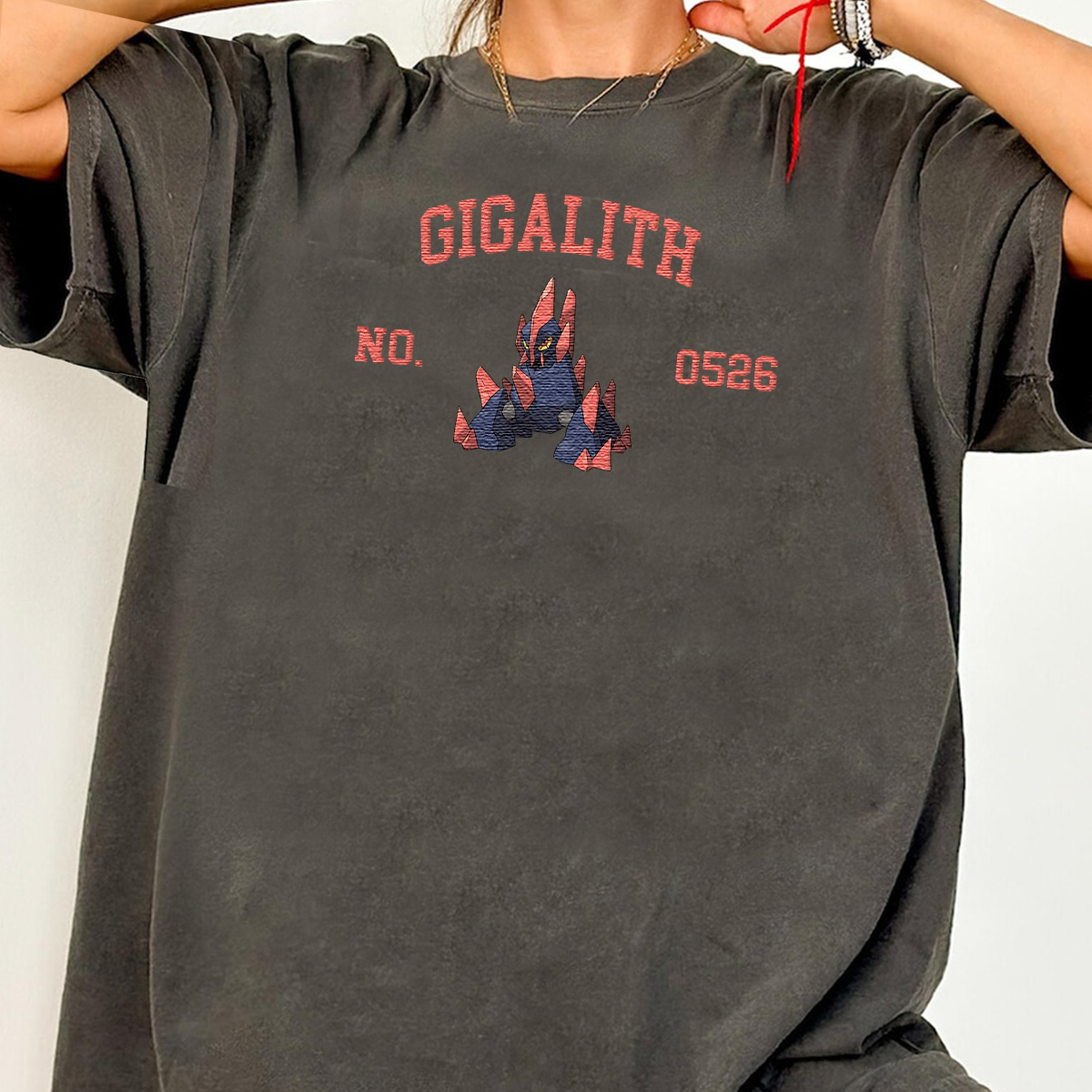 Gigalith Adorable Anime-Themed Embroidered T-Shirt,Crewneck,Hoodie-Trendy Versatile and a Thoughtful Gift for Friends,H-C-1545
