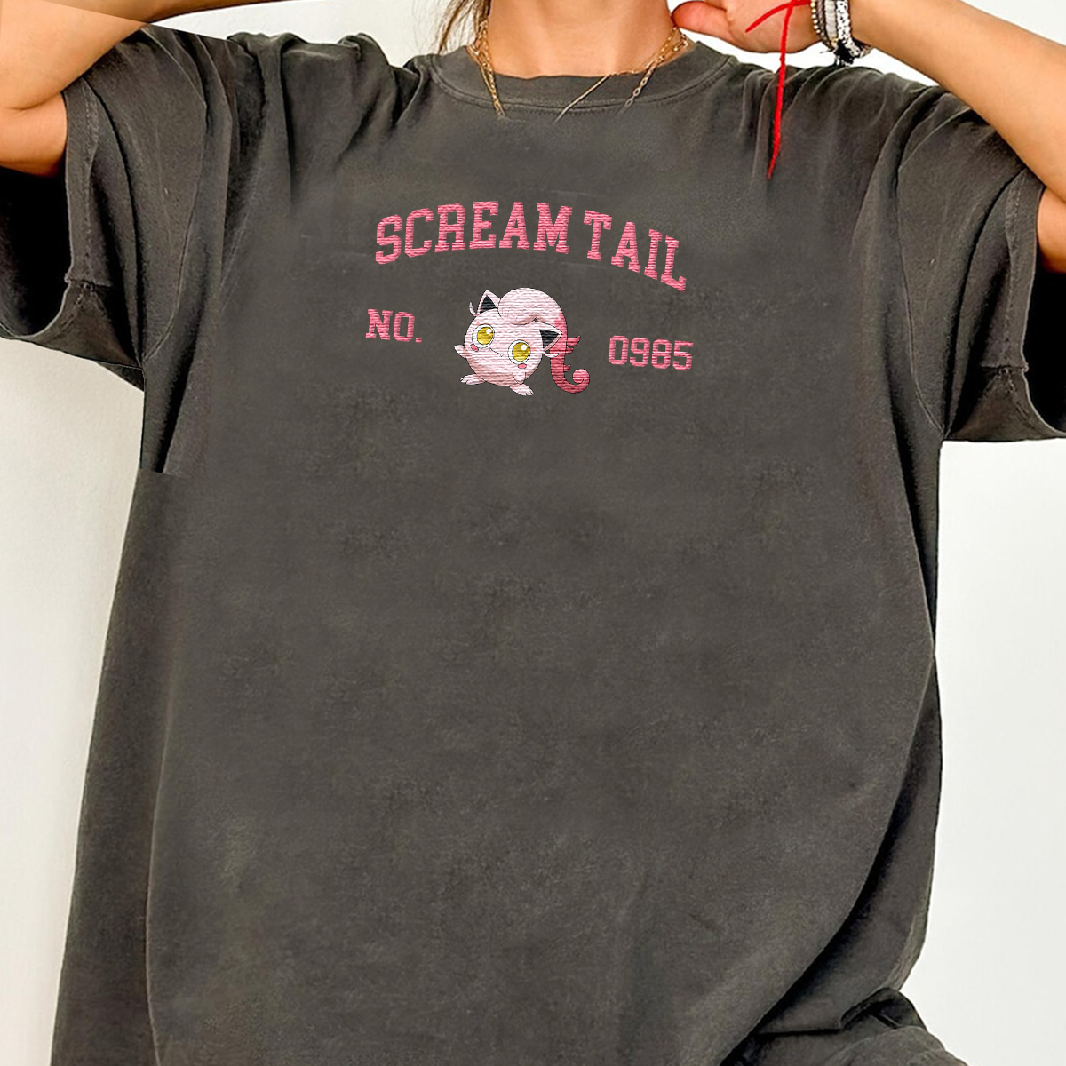 Scream Tail Anime Characters Embroidered Unisex T-Shirt,Crewneck,Hoodie For Gift,H-C-1405