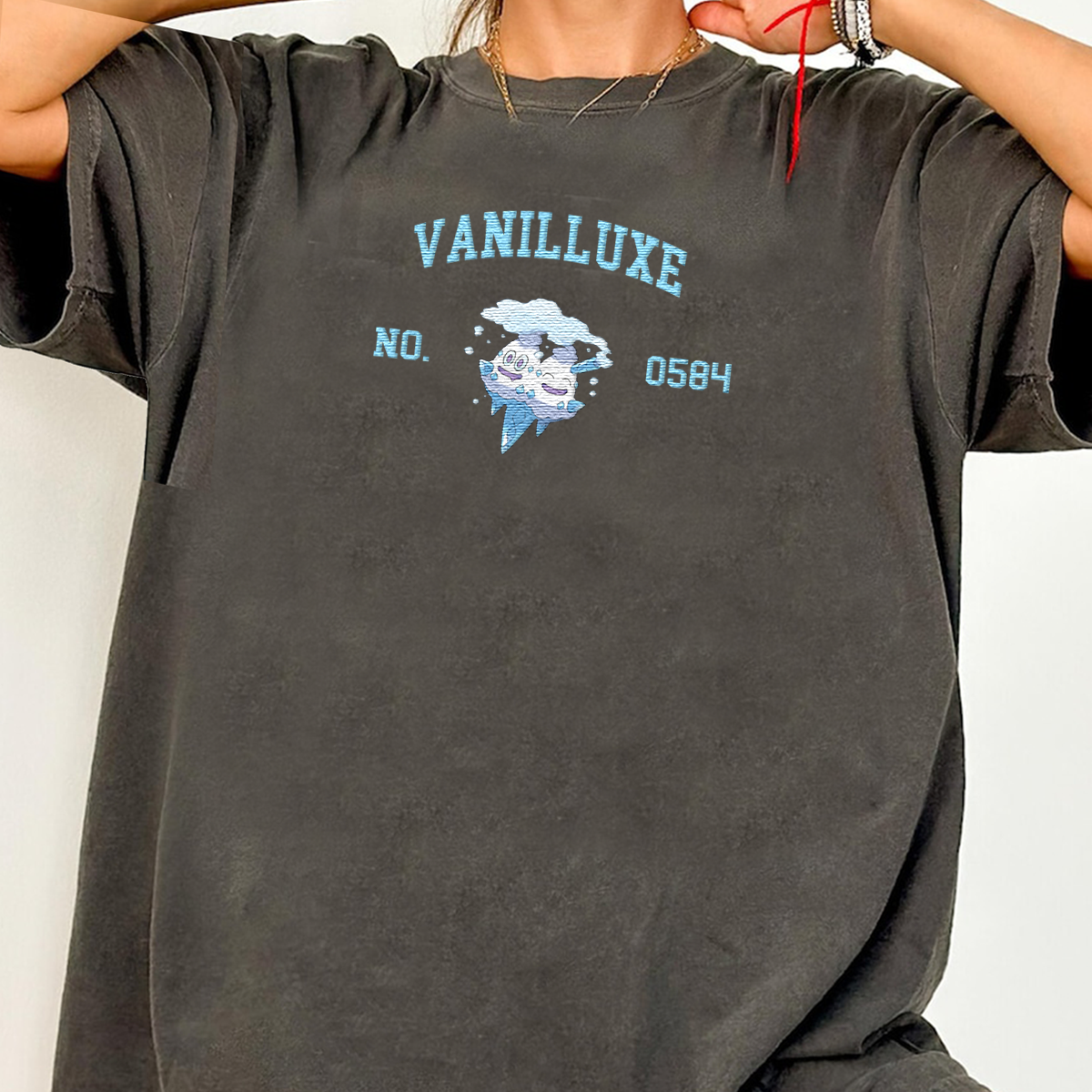 Vanilluxe Adorable Anime-Themed Embroidered T-Shirt,Crewneck,Hoodie-Trendy Versatile and a Thoughtful Gift for Friends,H-C-1723