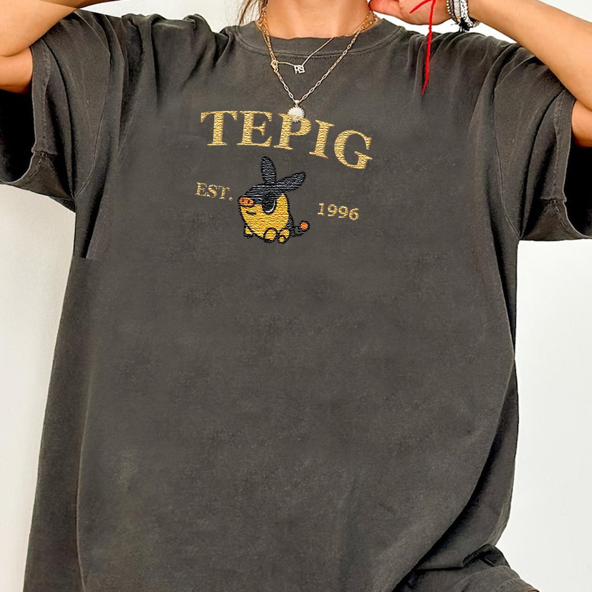 Tepig-Q. Anime Characters Embroidered Unisex T-Shirt,Crewneck,Hoodie For Gift,H-C-957
