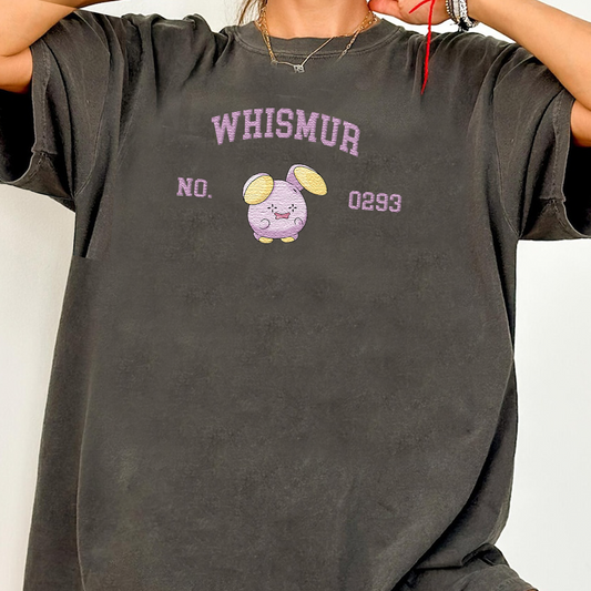 Whismur Adorable Anime-Themed Embroidered T-Shirt,Crewneck,Hoodie-Trendy Versatile and a Thoughtful Gift for Friends,H-C-1597