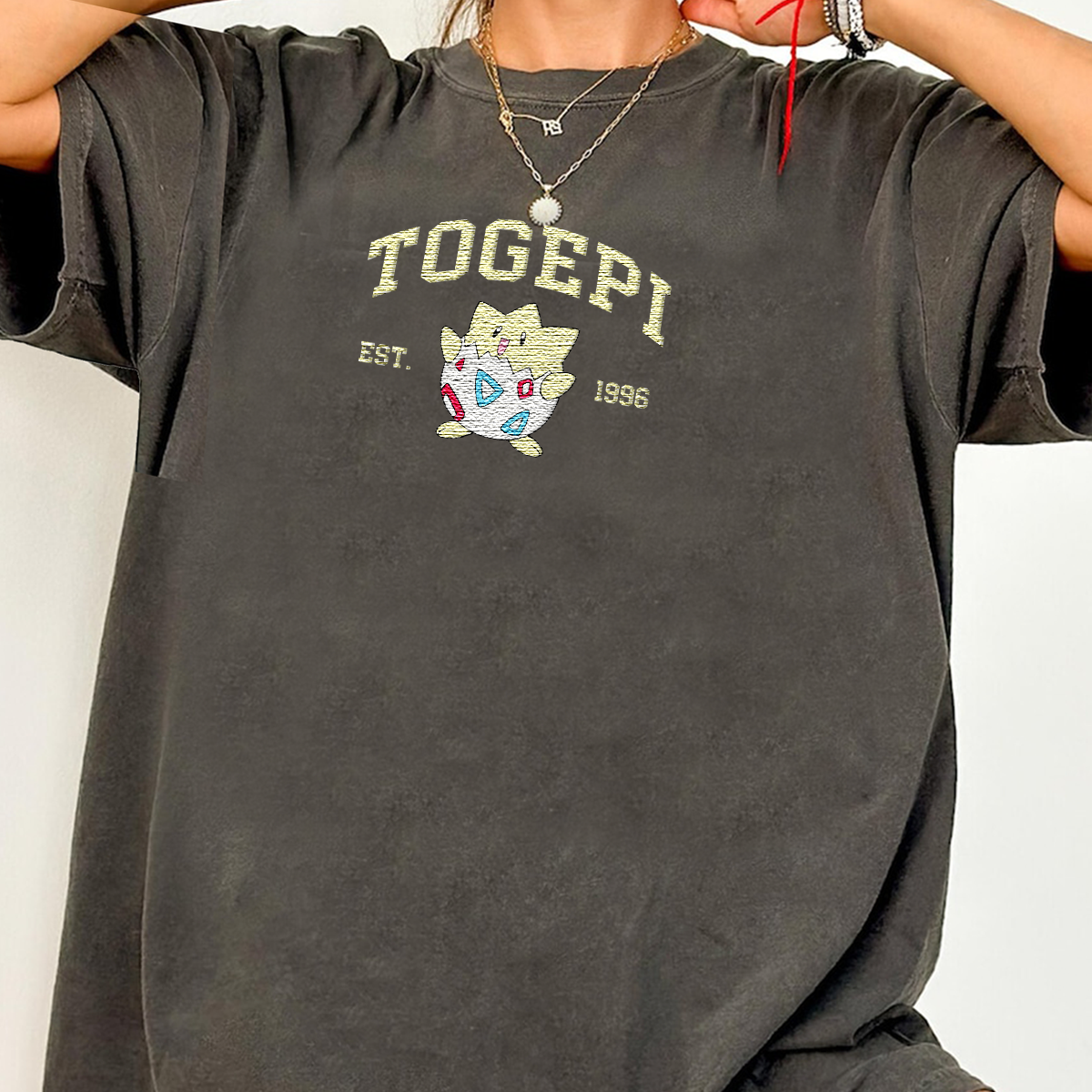 Togepi Anime Characters Embroidered Unisex T-Shirt,Crewneck,Hoodie For Gift,H-C-1027