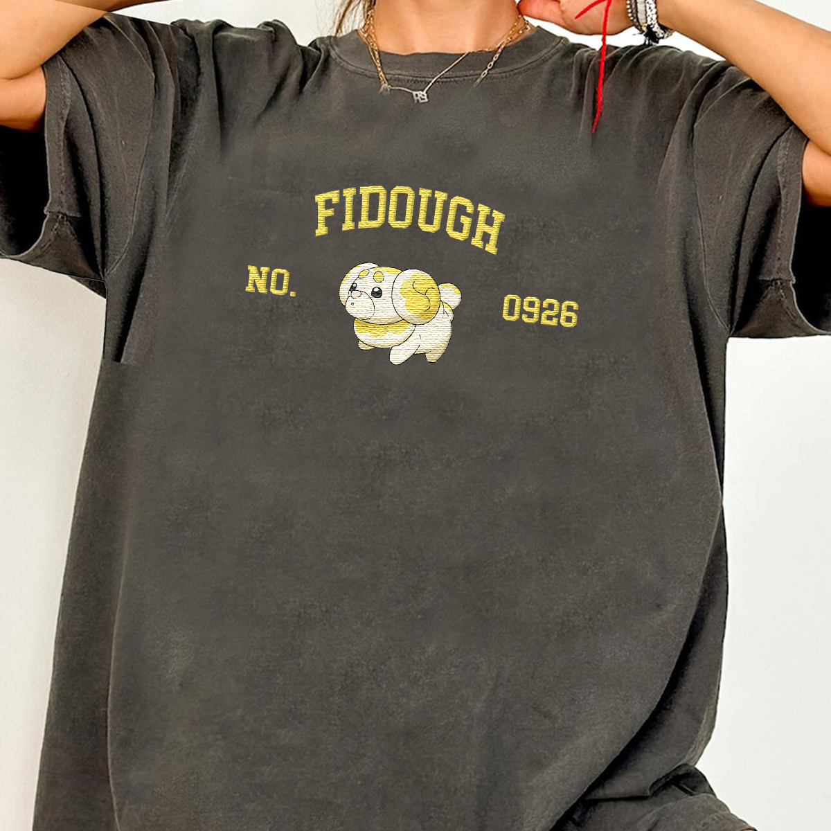 Fidough Anime-Themed Embroidered T-Shirt,Crewneck,Hoodie-Trendy Versatile and a Thoughtful Gift for Friends,H-C-1828