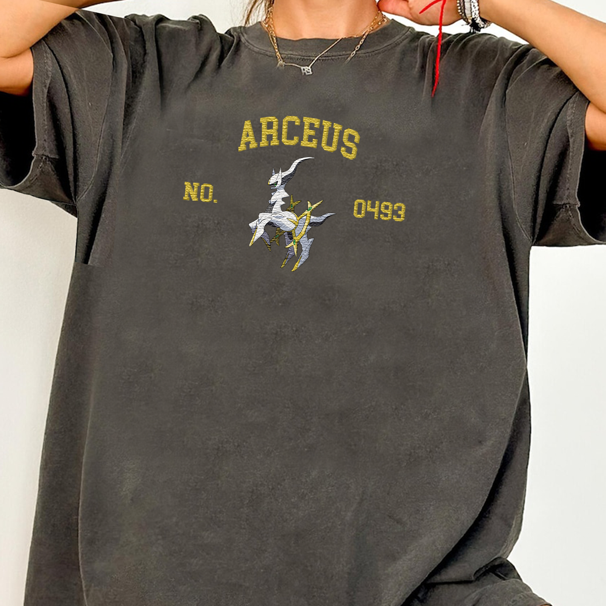 Arceus Anime Characters Embroidered Unisex T-Shirt,Crewneck,Hoodie For Gift,H-C-1536