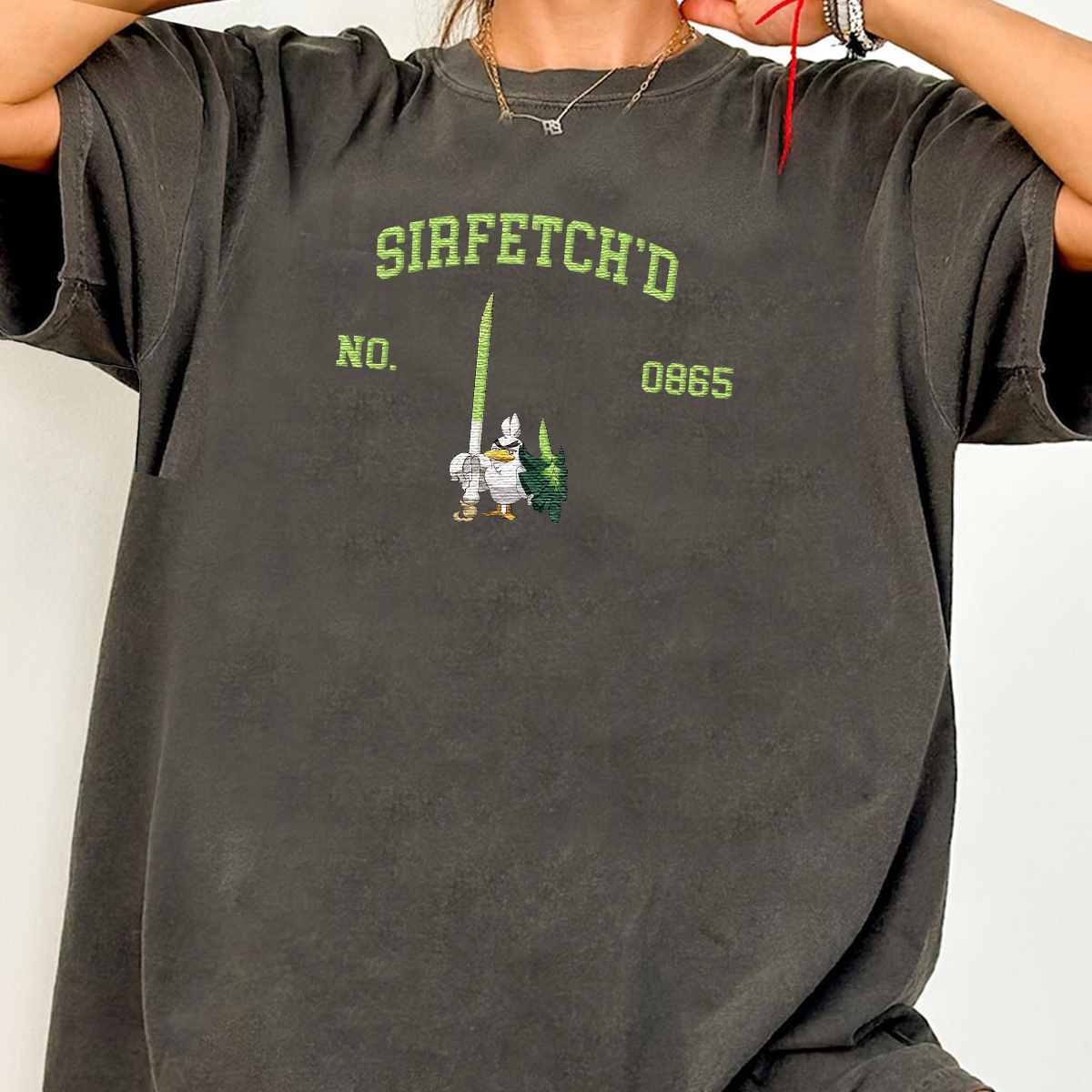 Sirfetch'd Adorable Anime-Themed Embroidered T-Shirt,Crewneck,Hoodie-Trendy Versatile and a Thoughtful Gift for Friends,H-C-1583
