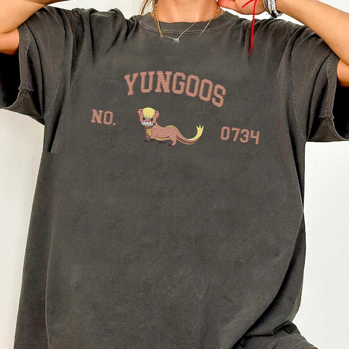 Yungoos Anime Characters Embroidered Unisex T-Shirt,Crewneck,Hoodie For Gift,H-C-1647