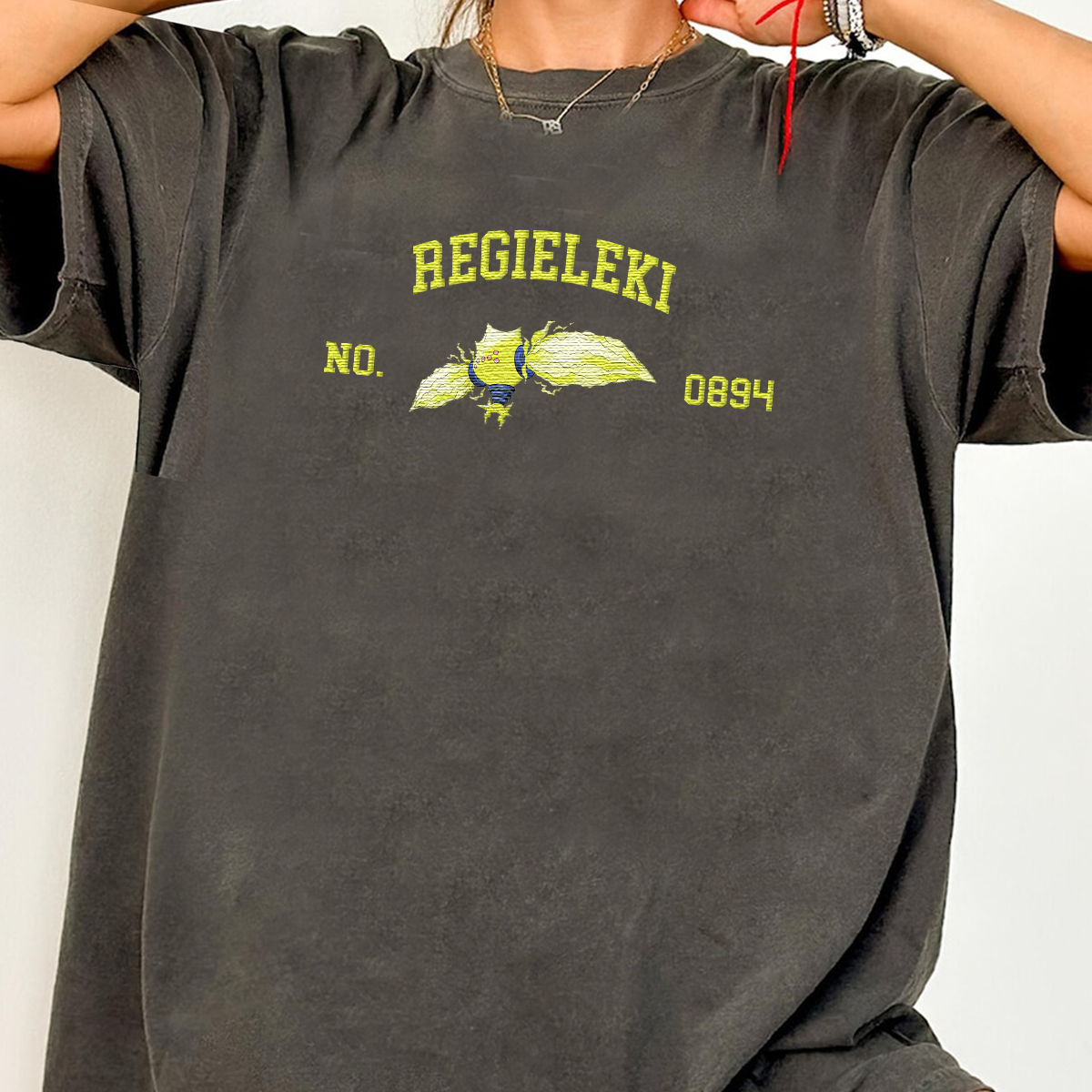 Regieleki Anime-Themed Embroidered T-Shirt,Crewneck,Hoodie-Trendy Versatile and a Thoughtful Gift for Friends,H-C-1815