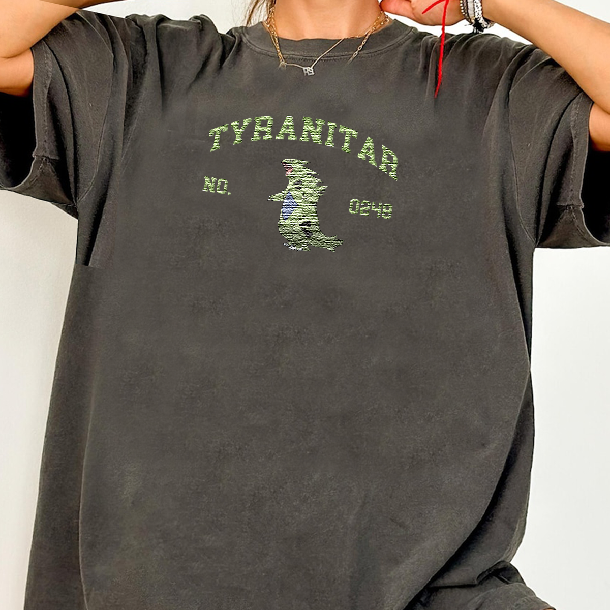 Tyranitar Anime Characters Embroidered Unisex T-Shirt,Crewneck,Hoodie For Gift,H-C-1330