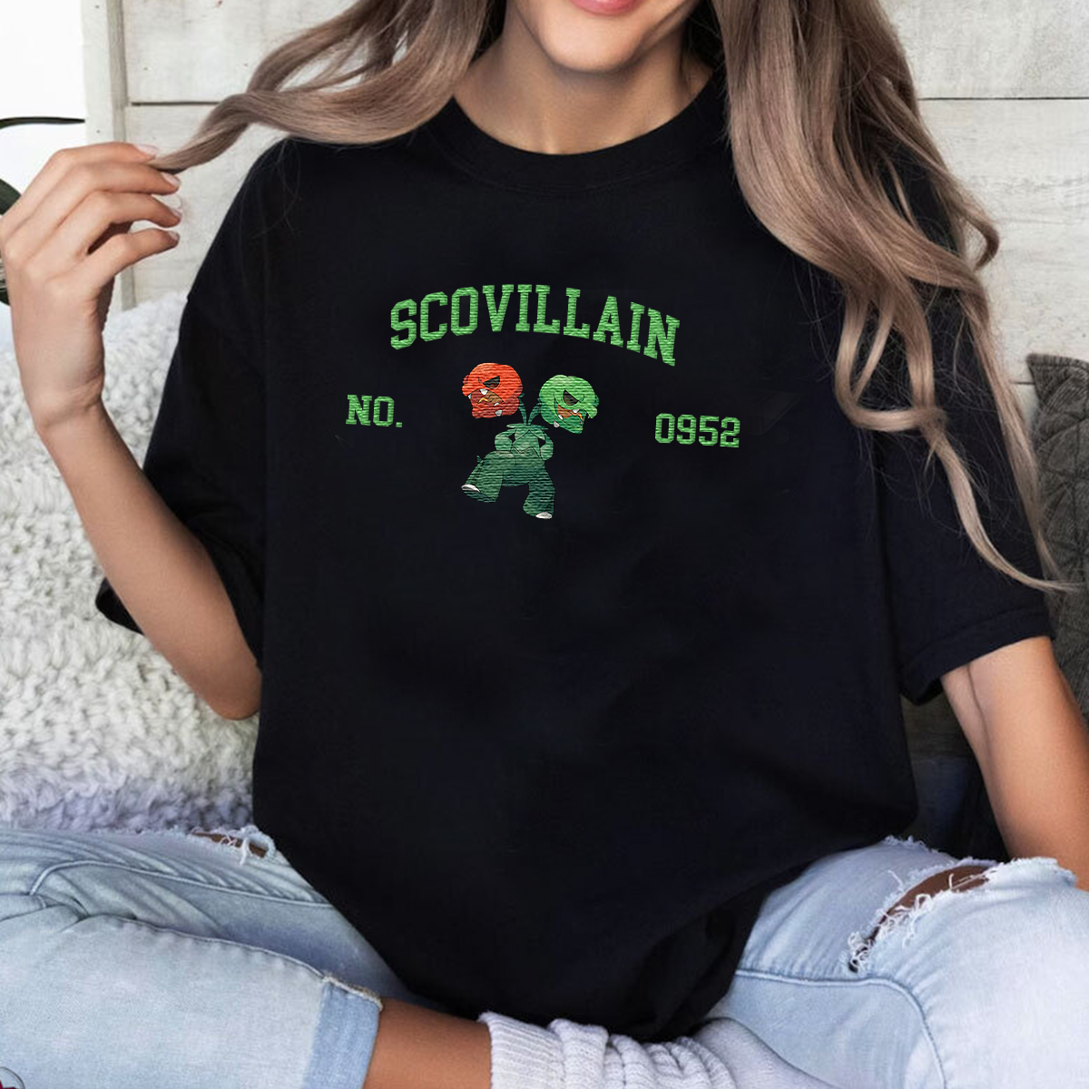 Scovillain Adorable Anime-Themed Embroidered T-Shirt,Crewneck,Hoodie-Trendy Versatile and a Thoughtful Gift for Friends,H-C-1665