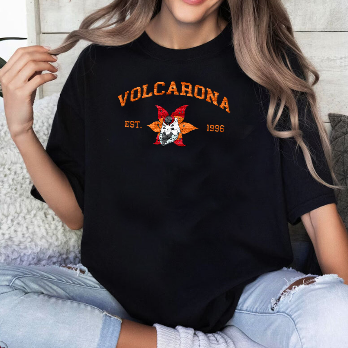 Volcarona Adorable Anime-Themed Embroidered T-Shirt,Crewneck,Hoodie-Trendy Versatile and a Thoughtful Gift for Friends,H-C-1139