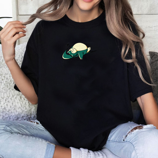 Snorlax Embroidered Unisex T-Shirt,Crewneck,Hoodie,Custom Cufflinks For Gift,H-C-1148