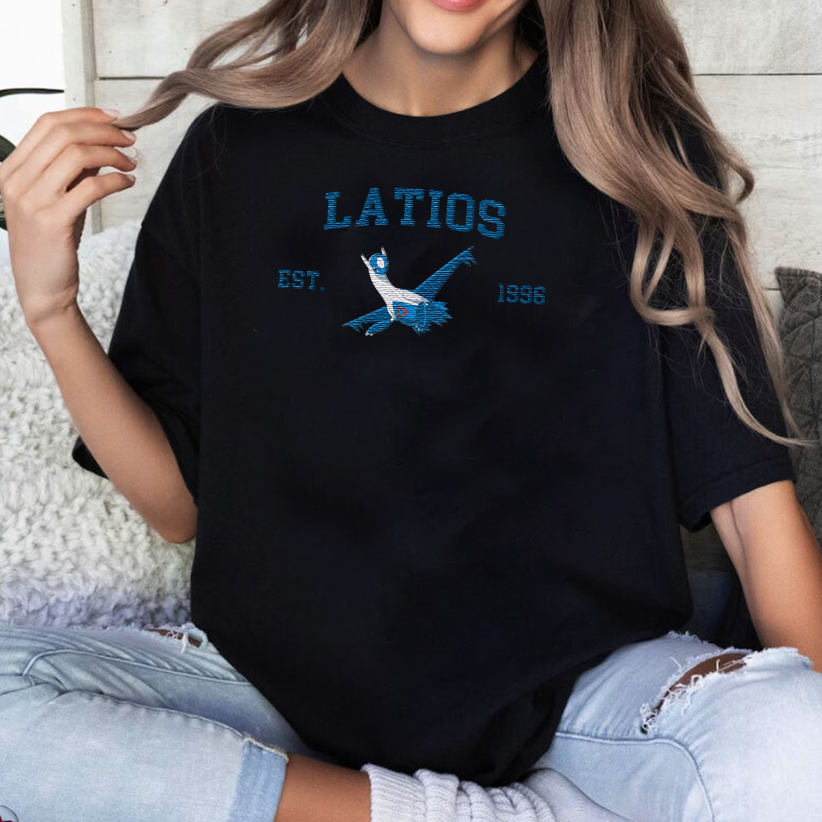 Latios Anime Characters Embroidered Unisex T-Shirt,Crewneck,Hoodie For Gift,H-C-1194