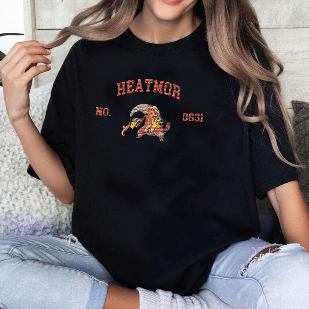 Heatmor Adorable Anime-Themed Embroidered T-Shirt,Crewneck,Hoodie-Trendy Versatile and a Thoughtful Gift for Friends,H-C-1654