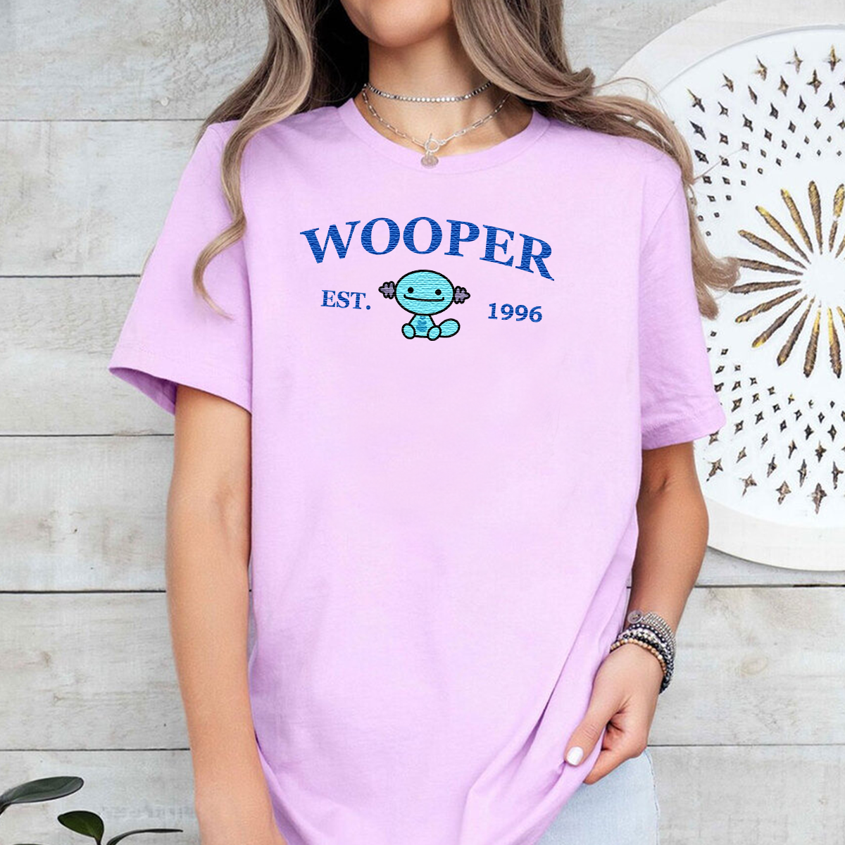 Wooper-Q. Anime Characters Embroidered Unisex T-Shirt,Crewneck,Hoodie For Gift,H-C-946