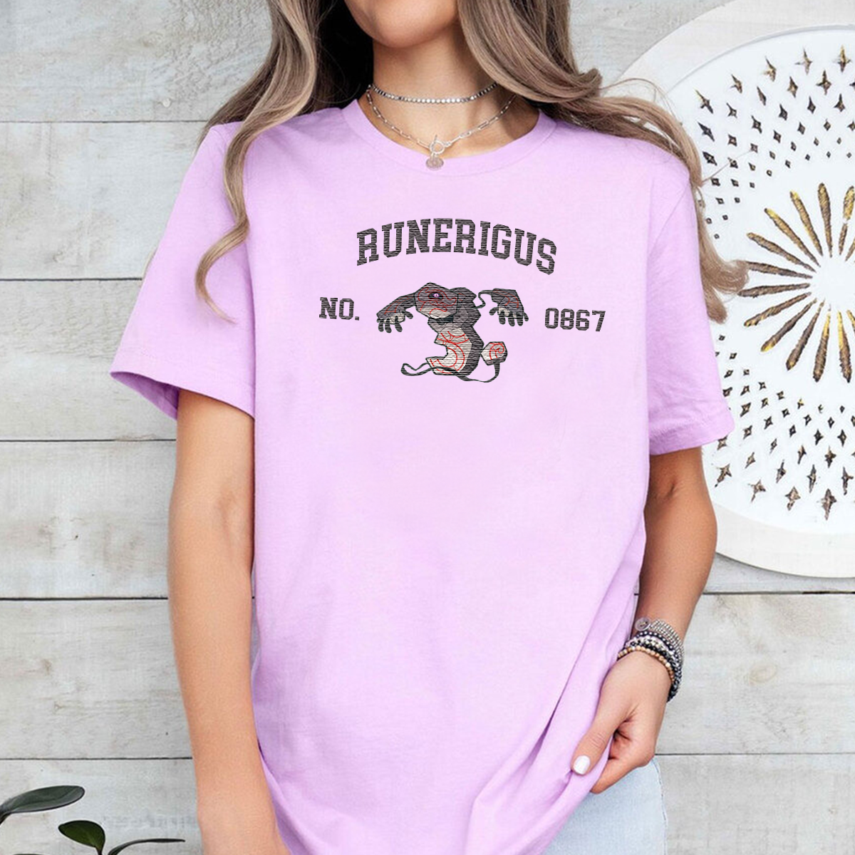 Runerigus Adorable Anime-Themed Embroidered T-Shirt,Crewneck,Hoodie-Trendy Versatile and a Thoughtful Gift for Friends,H-C-1582