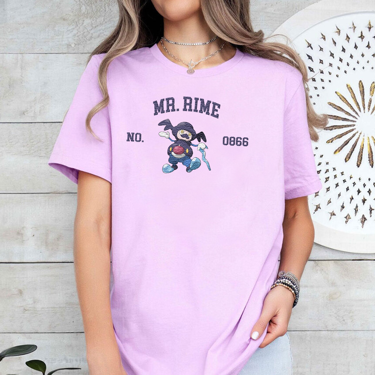 Mr.Rime Adorable Anime-Themed Embroidered T-Shirt,Crewneck,Hoodie-Trendy Versatile and a Thoughtful Gift for Friends,H-C-1580