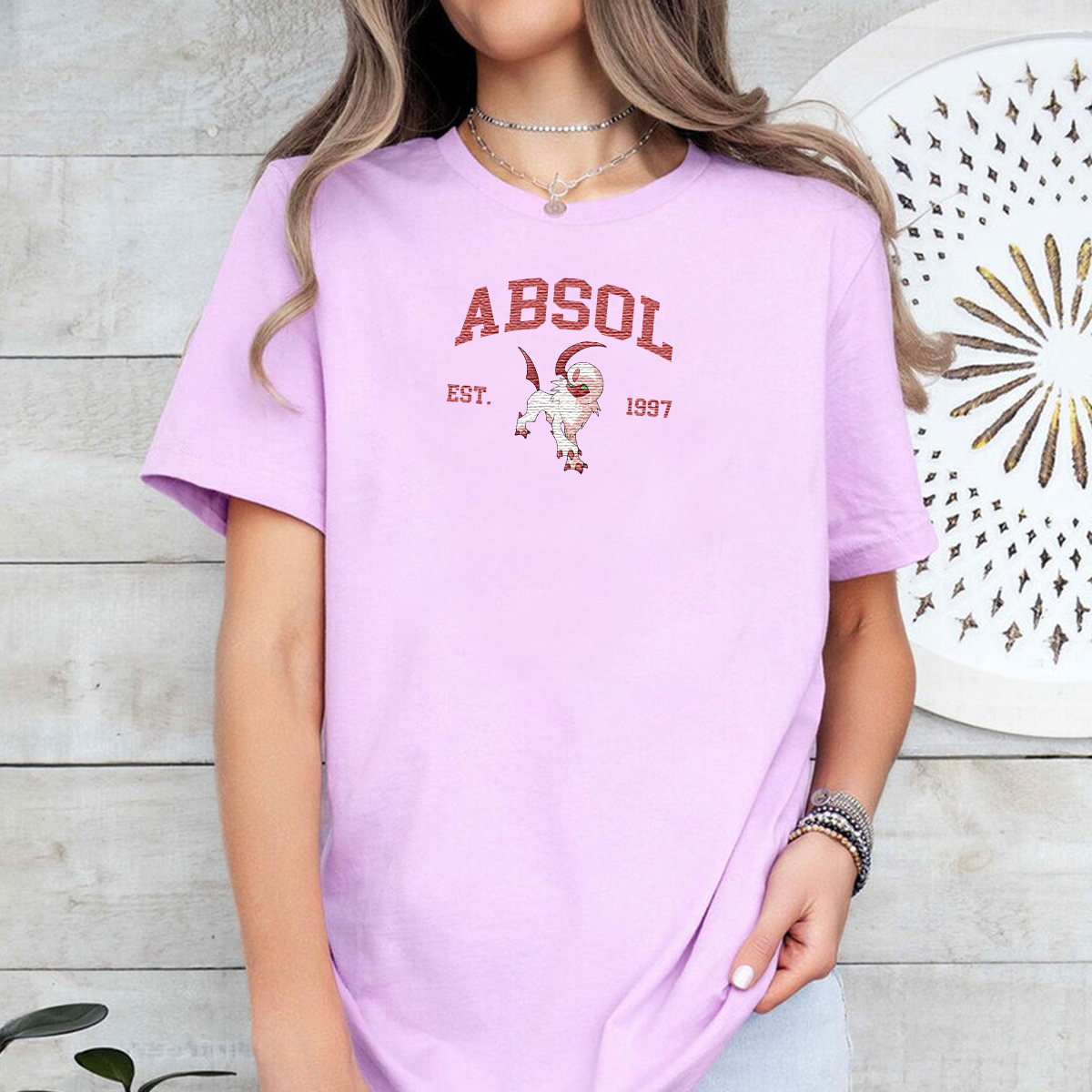 Absol Adorable Anime-Themed Embroidered T-Shirt,Crewneck,Hoodie-Trendy Versatile and a Thoughtful Gift for Friends,H-C-1016