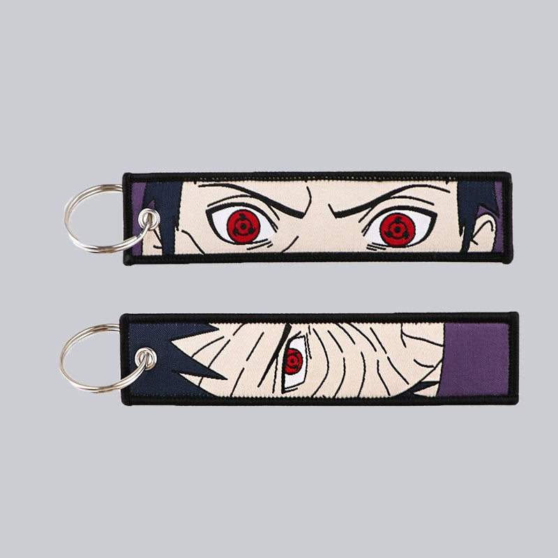 Naruto Akatsuki Cloud Keychain – Embroidered Anime Fabric Key Ring for Fans,Cosplay,and Backpacks,027