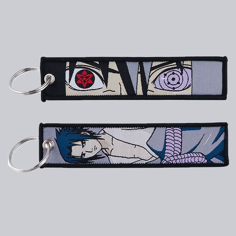 Naruto Cloud Embroidered Keychain – Anime Cartoon Woven Fabric Key Ring for Students & Fans,027