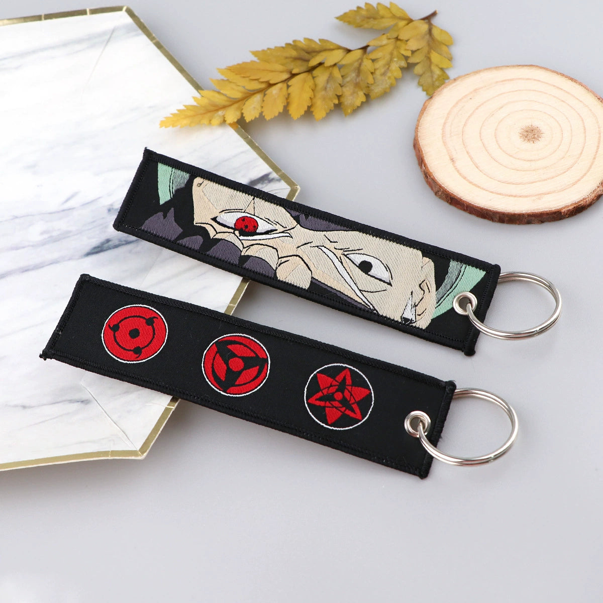 Naruto Akatsuki Cloud Keychain – Embroidered Anime Fabric Key Ring for Fans,Cosplay,and Backpacks,027